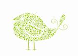 bird silhouette filled with go green eco signs