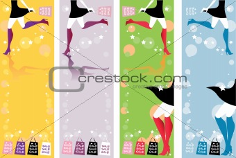 Website banner with shopping girl Sale Holidays