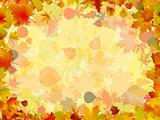 A frame formed by colorful autumn leaves. EPS 8
