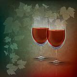abstract grunge illustration with wineglasses