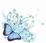 Beautiful blue butterfly background