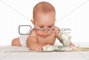 happy baby and money