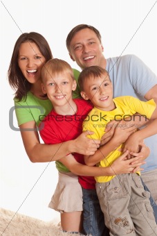 family  on a light background