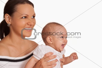 nice happy mom and baby 