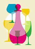 Multicolored wine glasses 