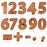 Digits in wood grain textured style