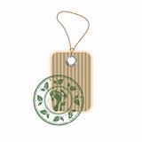 paper tag with stamp 