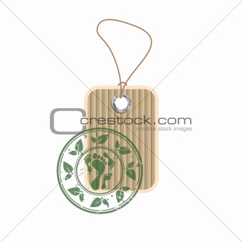 paper tag with stamp 