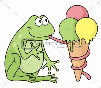 Frog with icecream