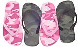 Masculine and Feminine Camouflage Flip Flop Sandals
