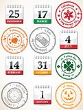 set of stamps and calendars 