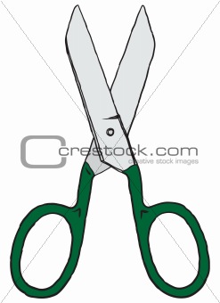Big old dressmaker scissors - vector illustration eps8