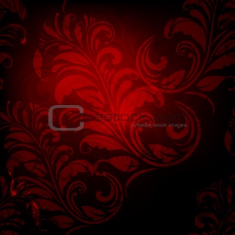 vector seamless spring floral pattern in red