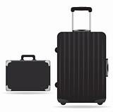Black briefcase and suitcase