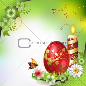 Easter card with butterflies