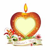 Candle with heart shape