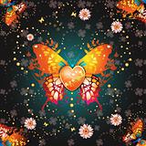 Stylized butterfly with heart