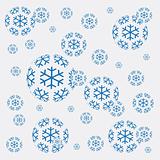 The blue snow flakes