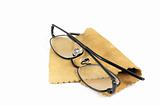 Spectacles On Chamois Leather Cleaning Cloth