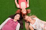 Young Girls Lying on the Ground
