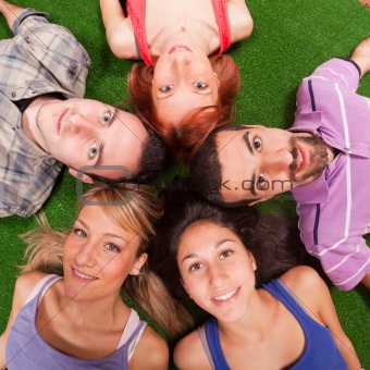 Young People Lying on the Ground
