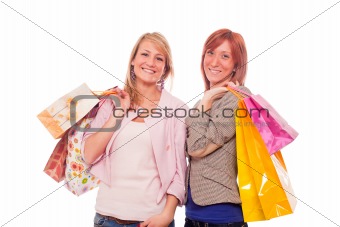 Two Girls With Shopping Bags