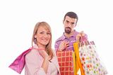 Young Couple with Shopping Bags