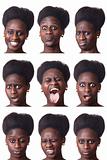 Beautiful Black Woman Portrait, Multiple Image