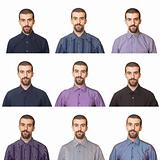 Collection of Portraits, Man Wearing Different Shirts 