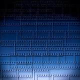 blue abstract background with filmstrips