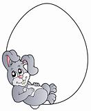 Bunny in blank Easter egg