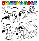 Coloring book with cute dogs