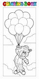Coloring book with flying clown
