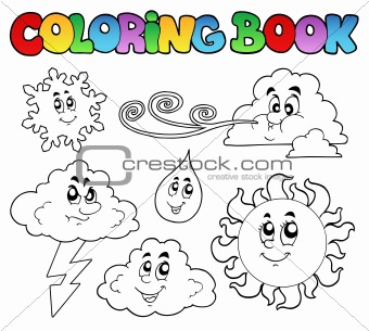 Coloring book with weather images