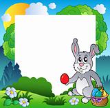 Easter frame with bunny and eggs