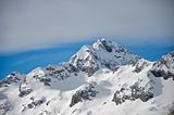 High mountain peak in winter
