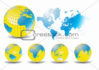 Glossy Earth Globes