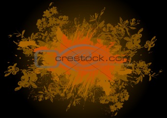 Abstract floral background with artistic eye