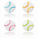 colorful baseball balls