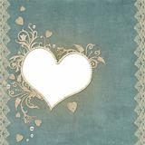 elegant vintage hearts frame with pearls and lace