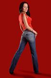 young woman in jeans