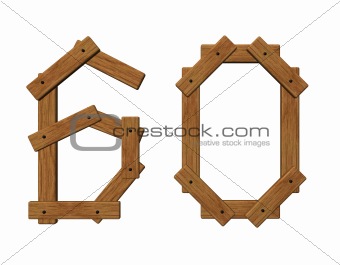 wooden number sixty