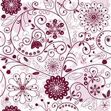White-purple seamless floral pattern