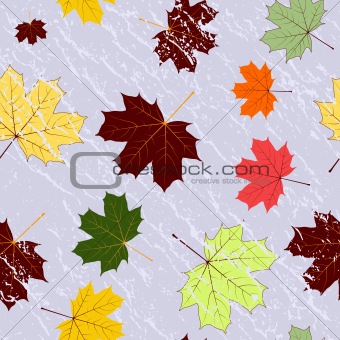 Autumn seamless grunge pattern (vector)