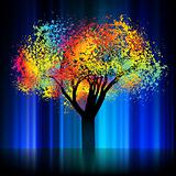Abstract colorful tree. With copy space. EPS 8