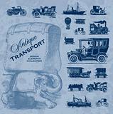 antique transportation set (vector)