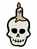 Skull and candle. Vector illustration
