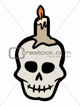 Skull and candle. Vector illustration