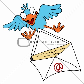 Bird Delivering Email