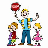 Crossing Guard and Children Walking